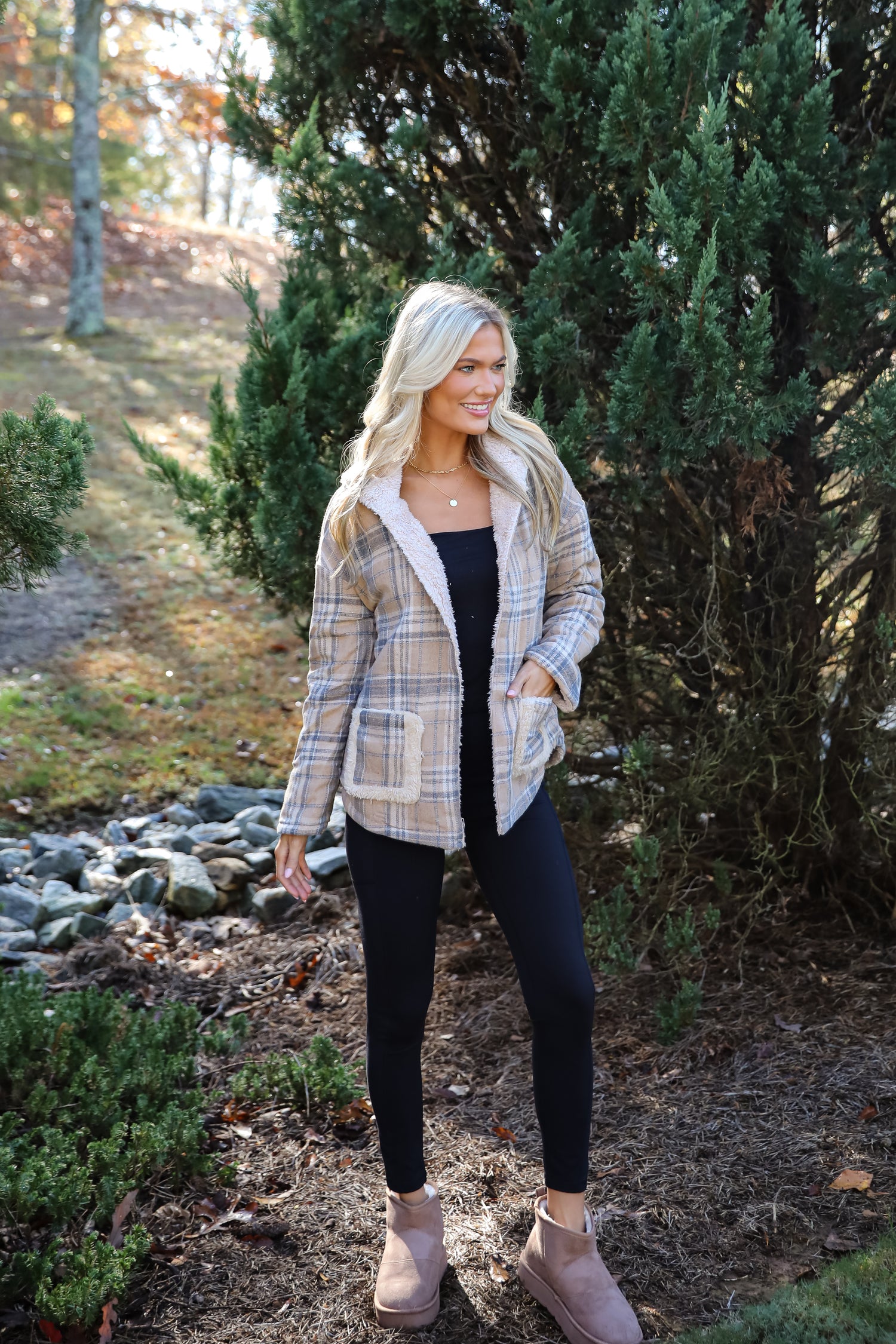 Perfected Comfort Reversible Sherpa Plaid Jacket