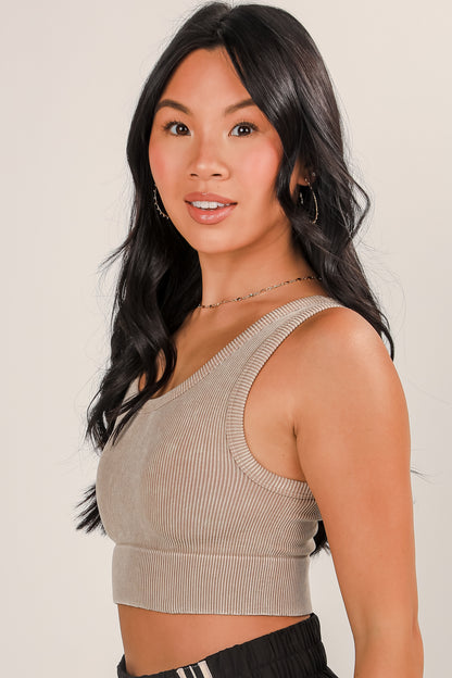 Lauren Ribbed Seamless Cropped Tank
