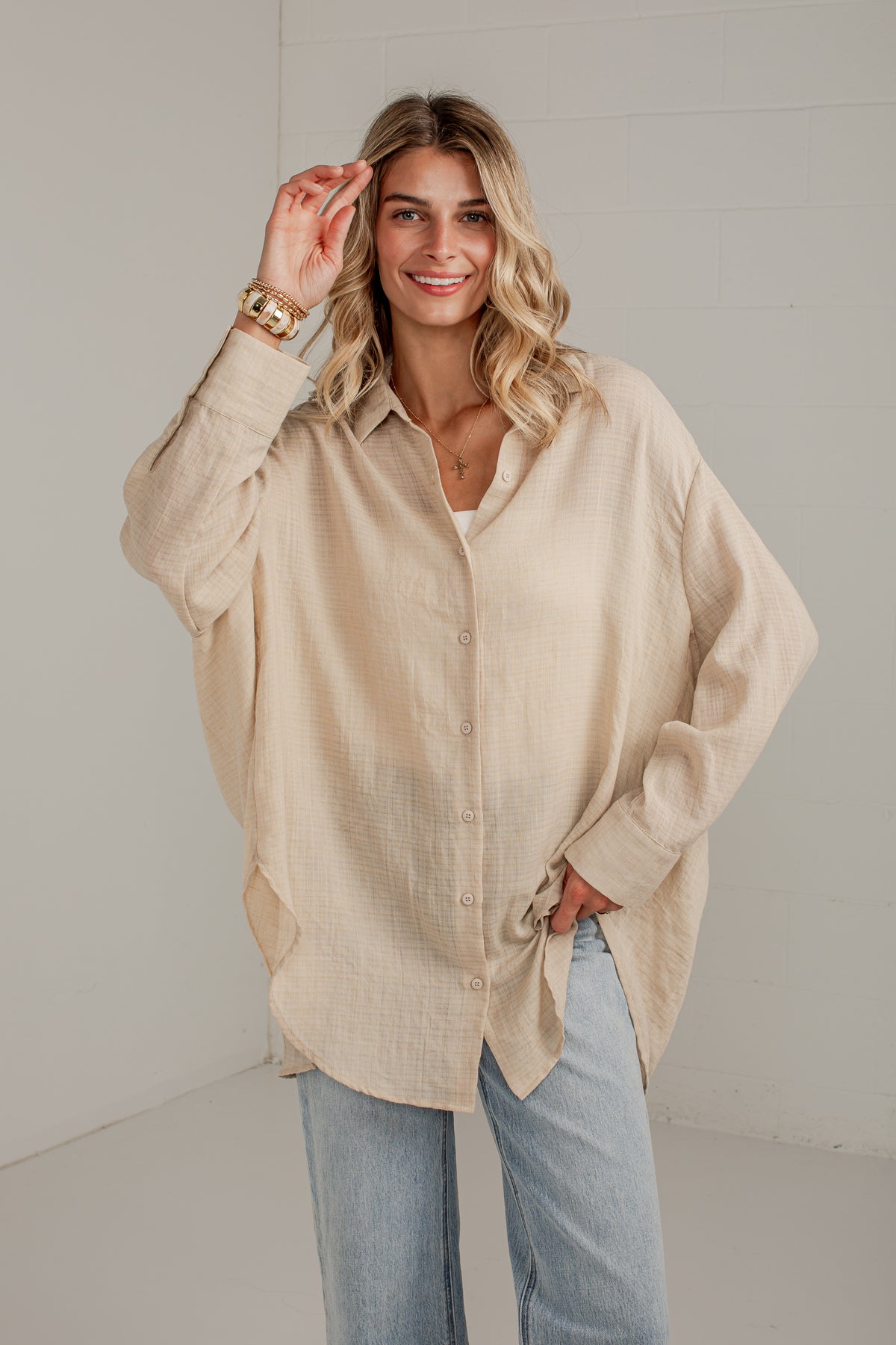 Allison Oversized Button-Up Blouse
