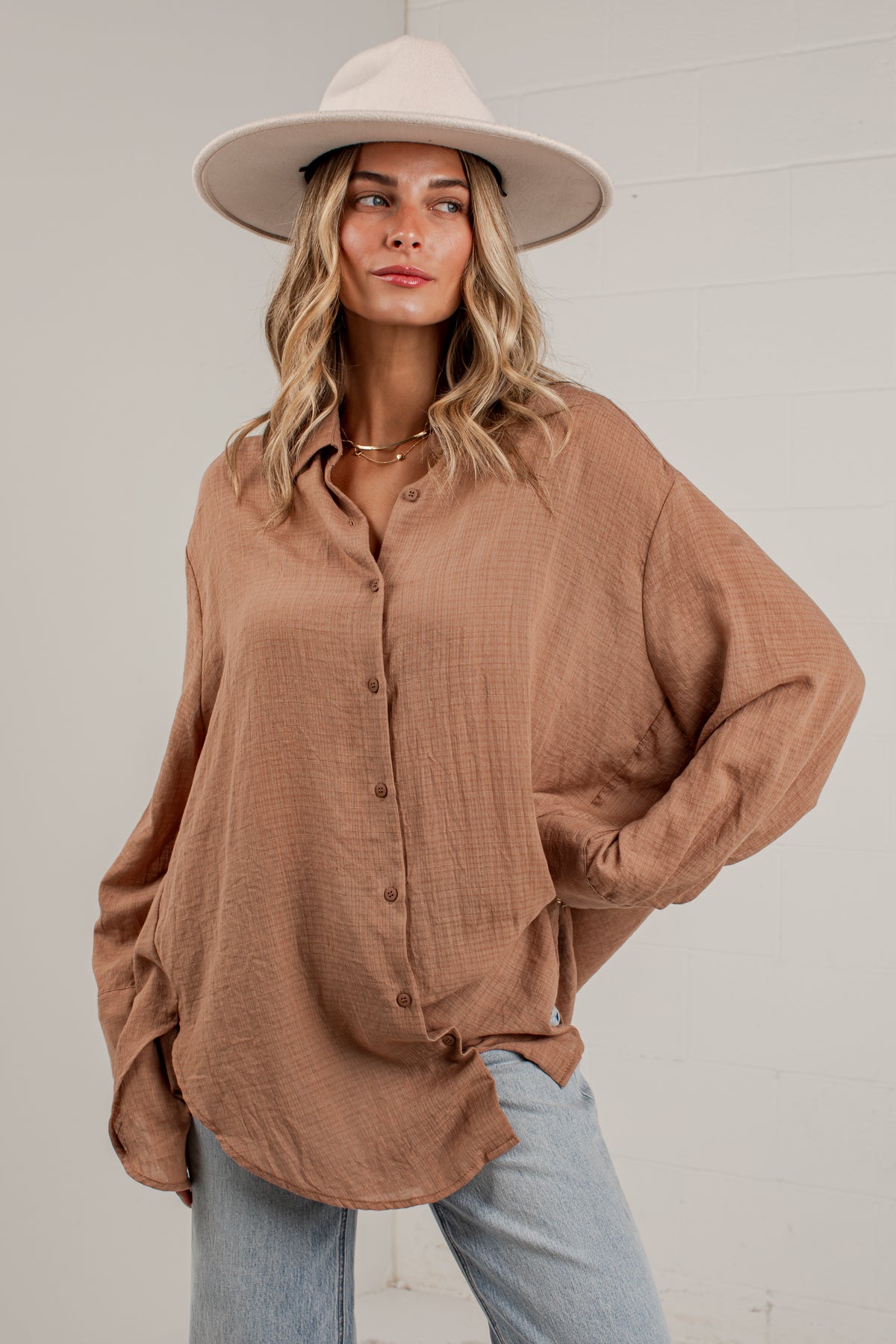 Allison Oversized Button-Up Blouse
