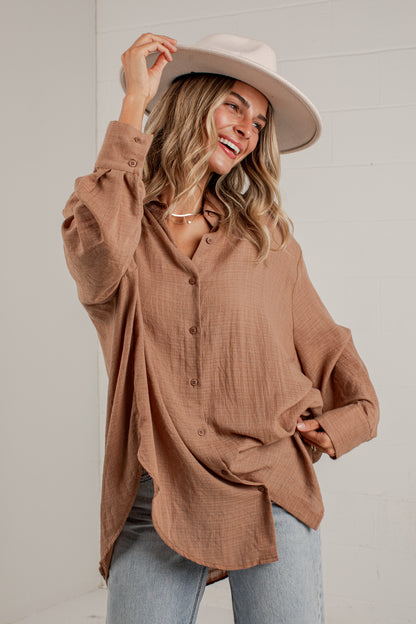 Allison Oversized Button-Up Blouse