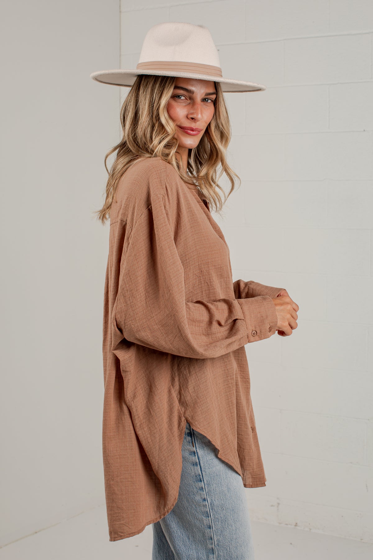 Allison Oversized Button-Up Blouse