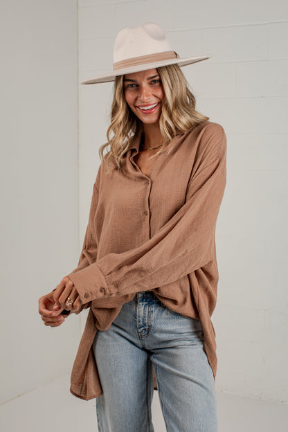 Allison Oversized Button-Up Blouse