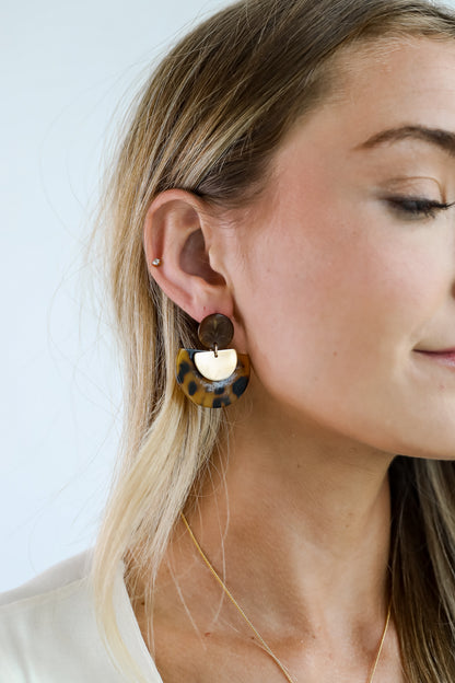 Mara Tortoise Acrylic Drop Earrings