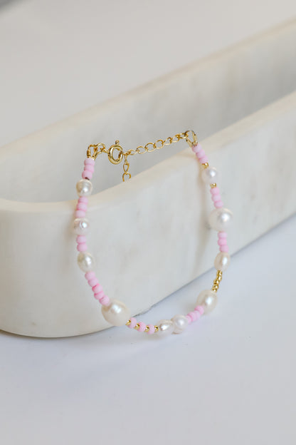 Kayla White Beaded Bracelet