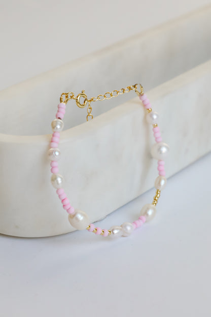 Kayla White Beaded Bracelet