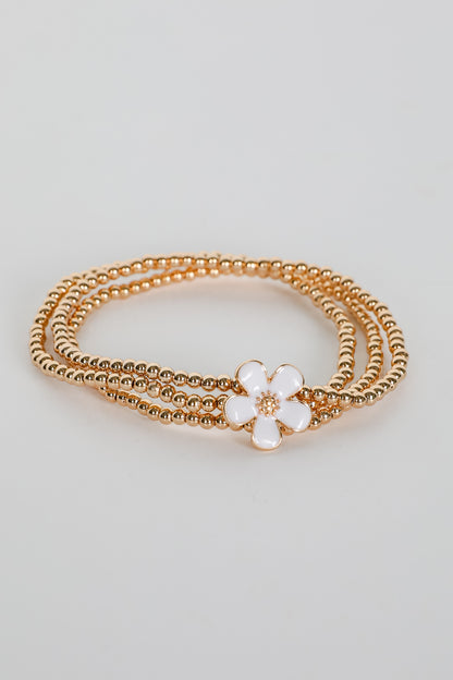 Catherine Beaded Flower Charm Bracelet