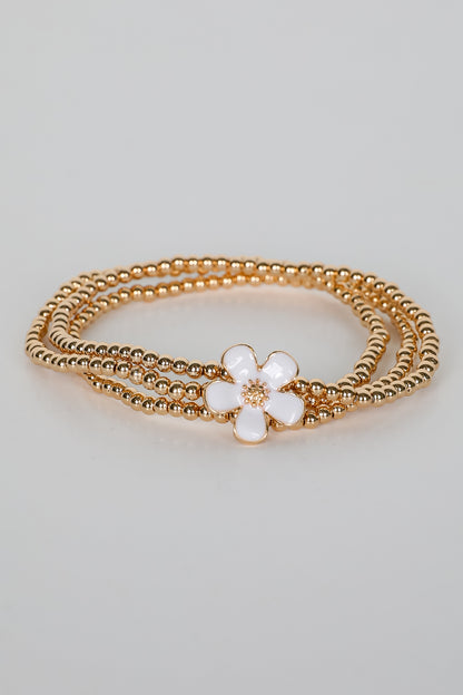Catherine Beaded Flower Charm Bracelet