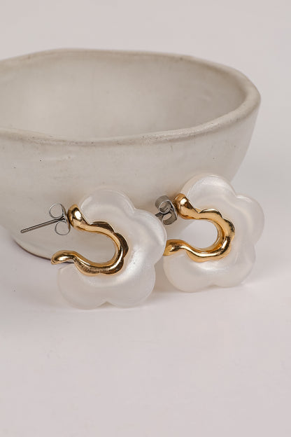 Bree Acrylic Flower Hoop Earrings