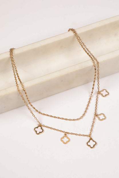 Gianna Quatrefoil Layered Chain Necklace