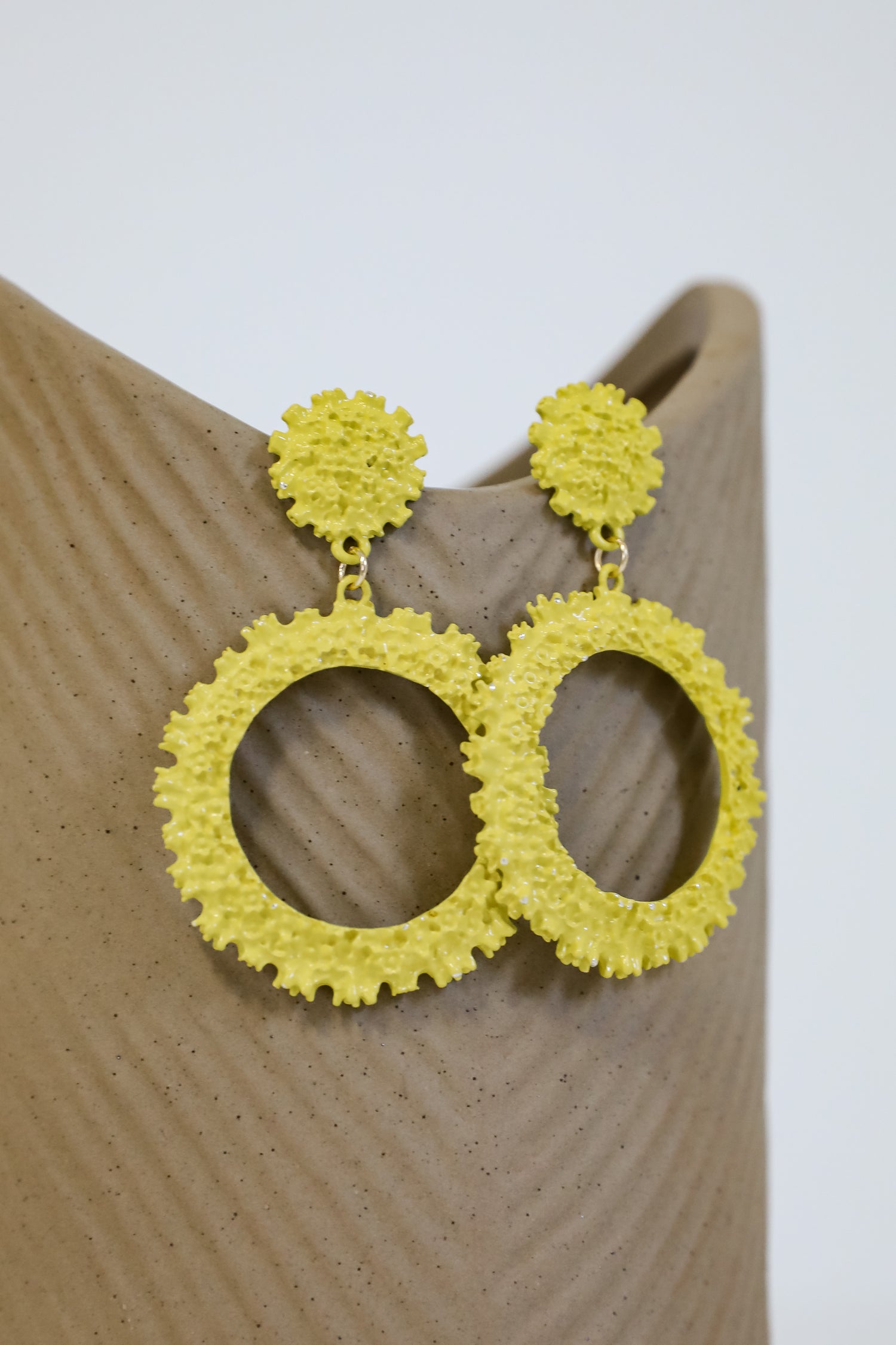 Camille Yellow Circle Drop Earrings