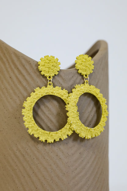 Camille Yellow Circle Drop Earrings