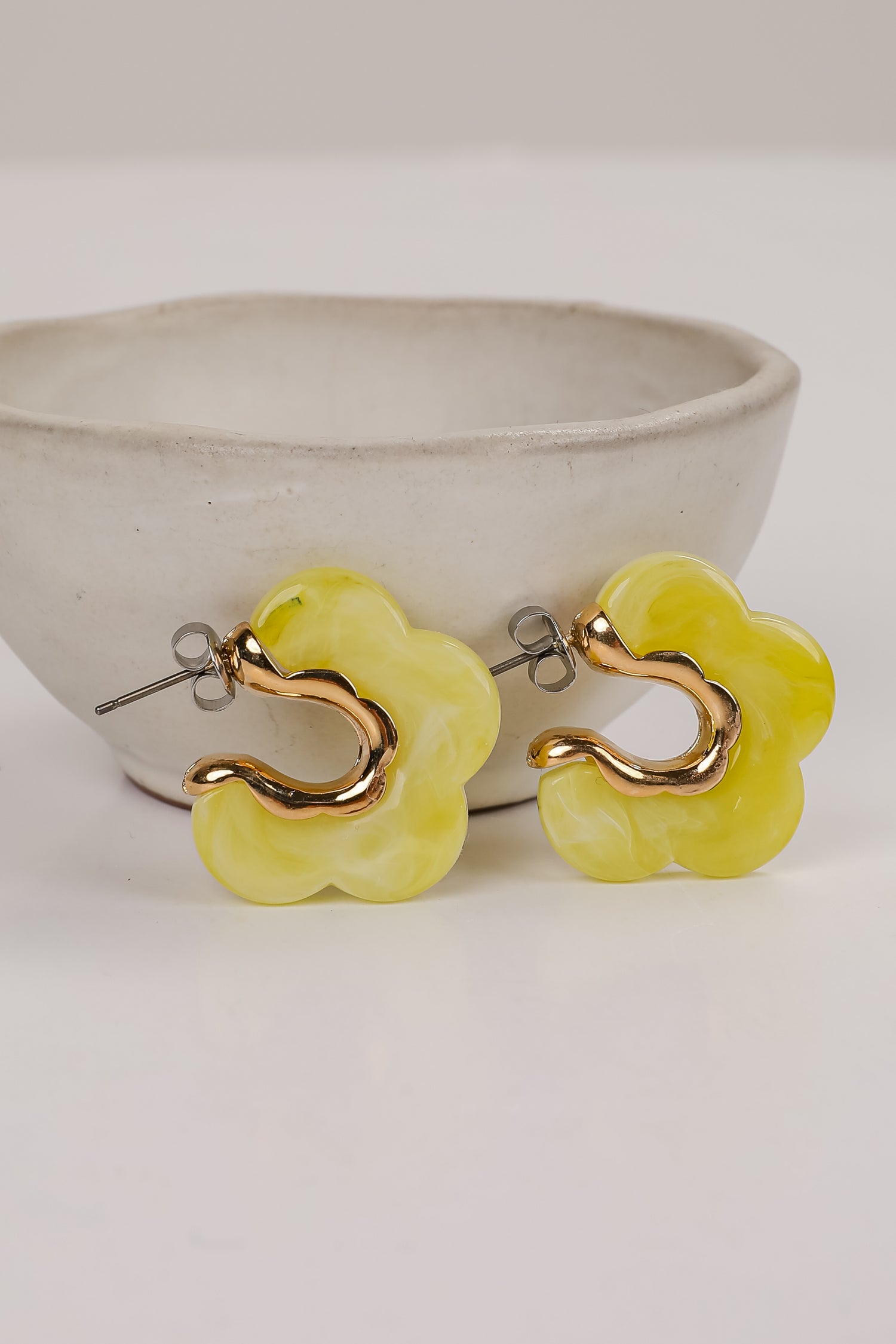 Bree Acrylic Flower Hoop Earrings