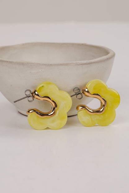 Bree Acrylic Flower Hoop Earrings