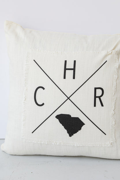 Charleston Cross Pillow close up
