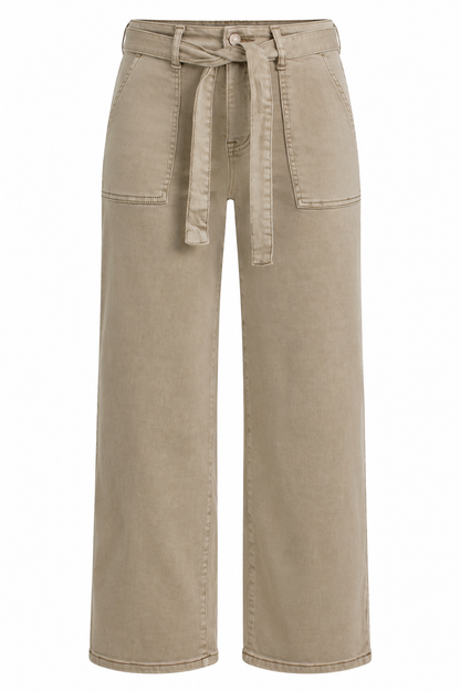 Elmwood Light Olive High-Rise Straight Leg Jeans