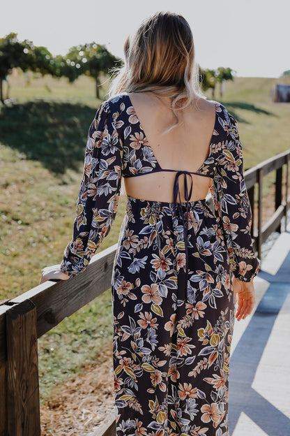 FINAL SALE - Romance In The Making Floral Cutout Maxi Dress
