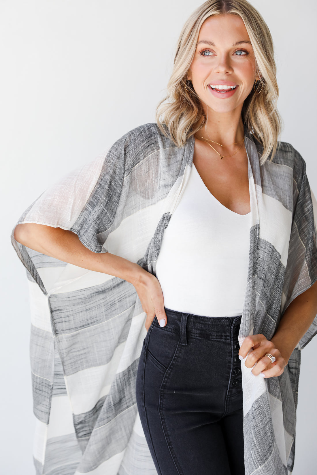 striped Kimono close up