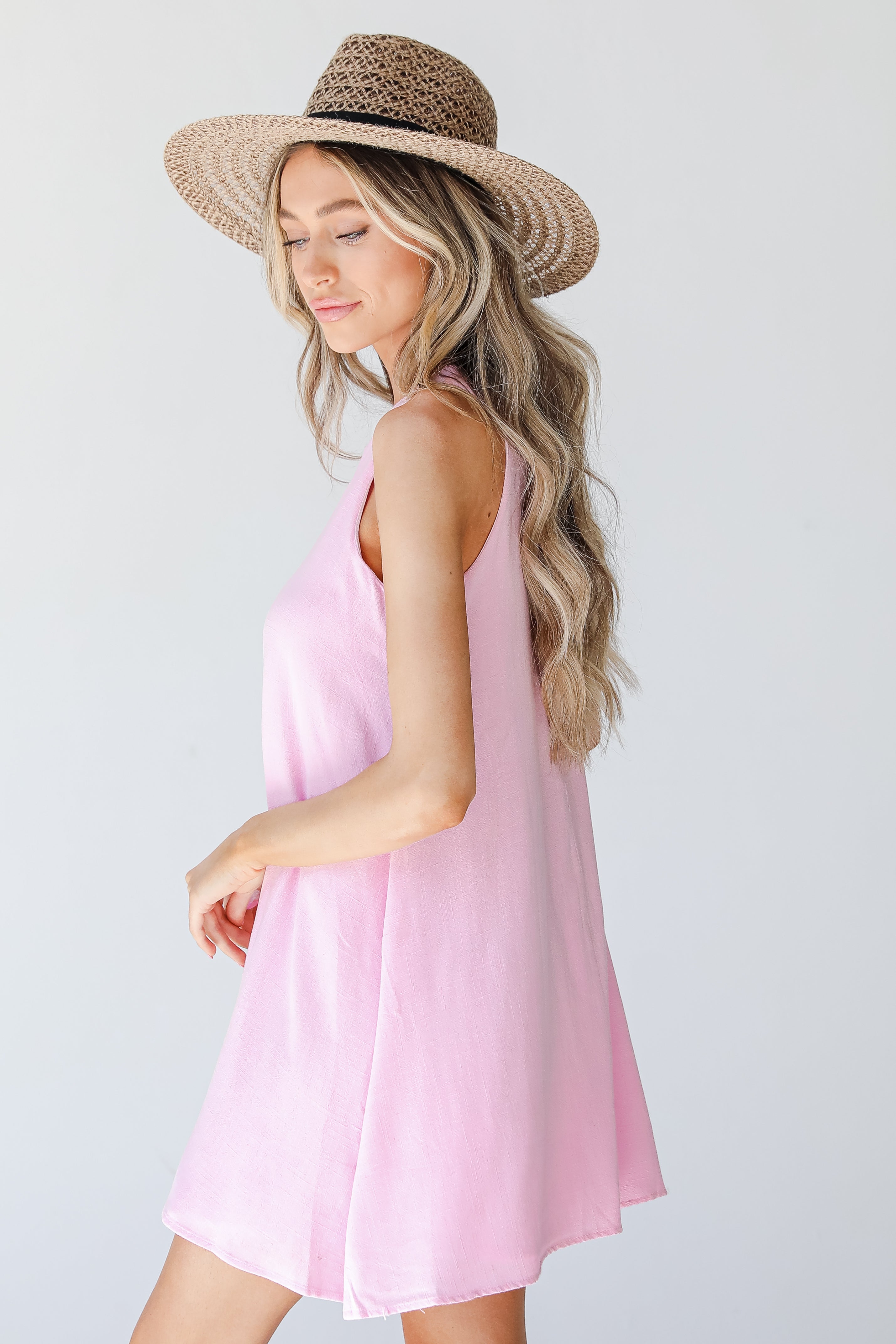 Linen Shift Dress side view