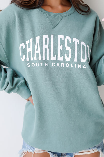 Seafoam Charleston South Carolina Pullover on model