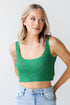 green Knit Cropped Tank