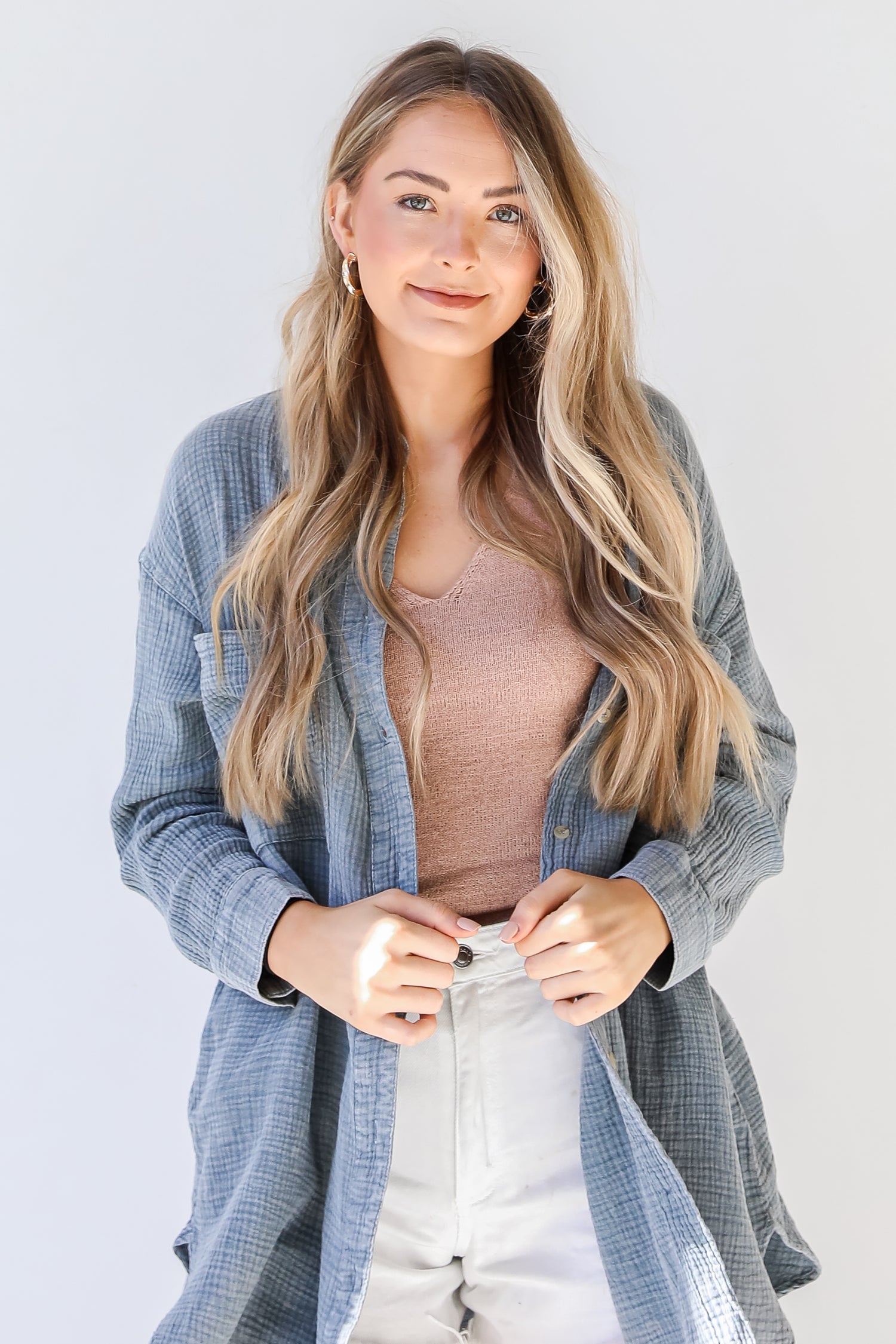Linen Tunic on model