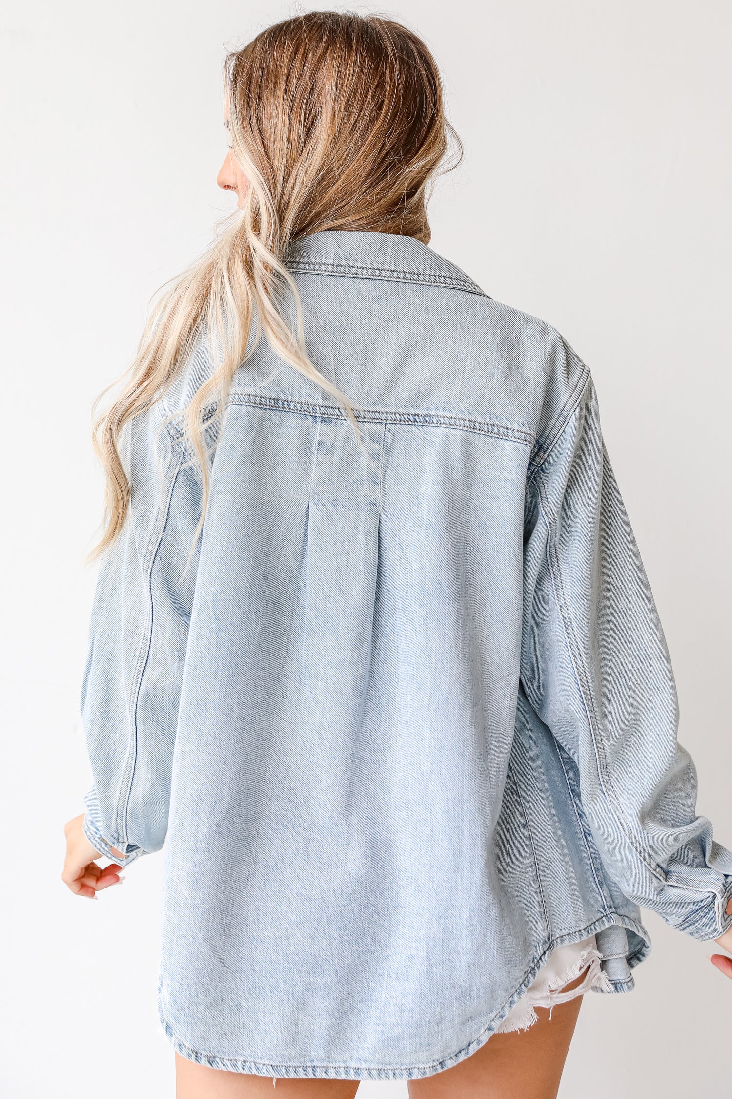 Denim Jacket in light wash back view