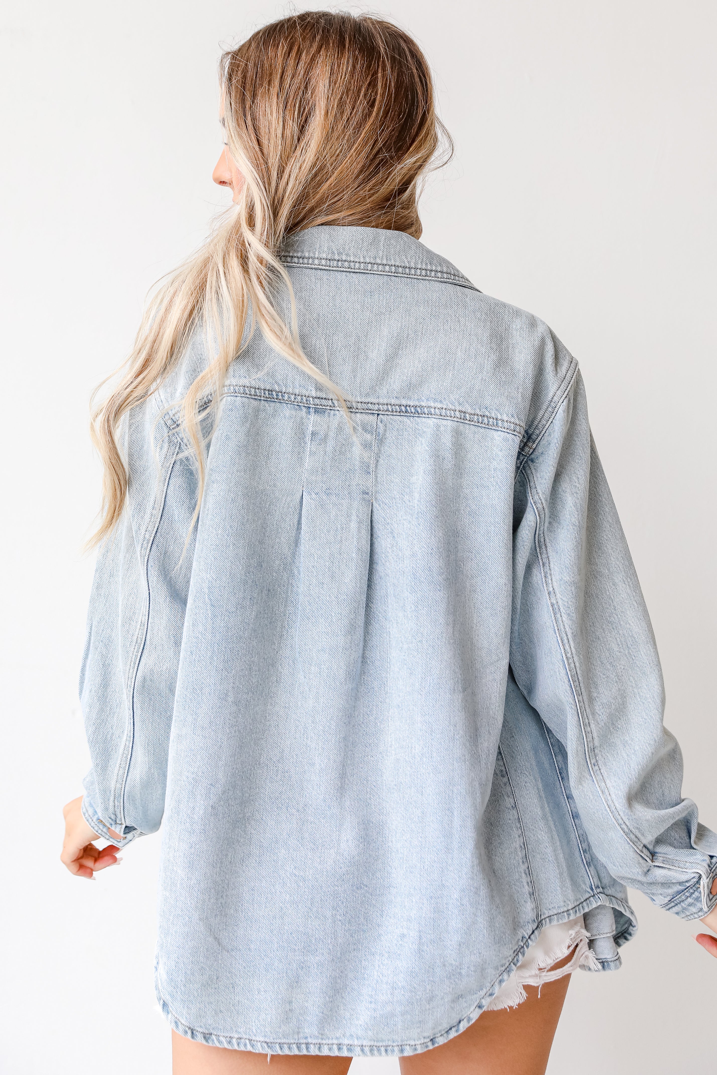 Denim Jacket in light wash back view