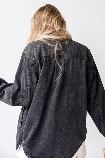 Denim Jacket in black back view