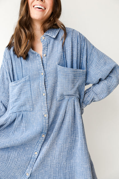 Linen Mini Dress on model