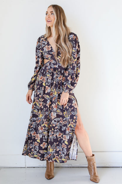 Floral Cutout Maxi Dress