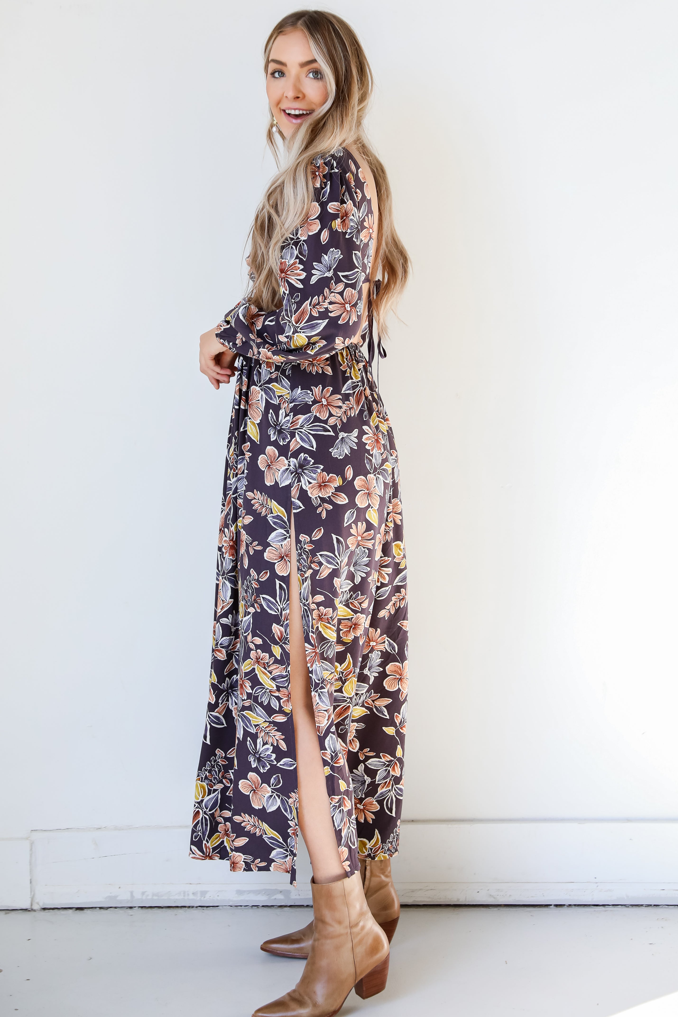 Floral Cutout Maxi Dress side view