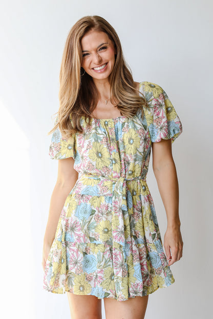 Floral Mini Dress on model