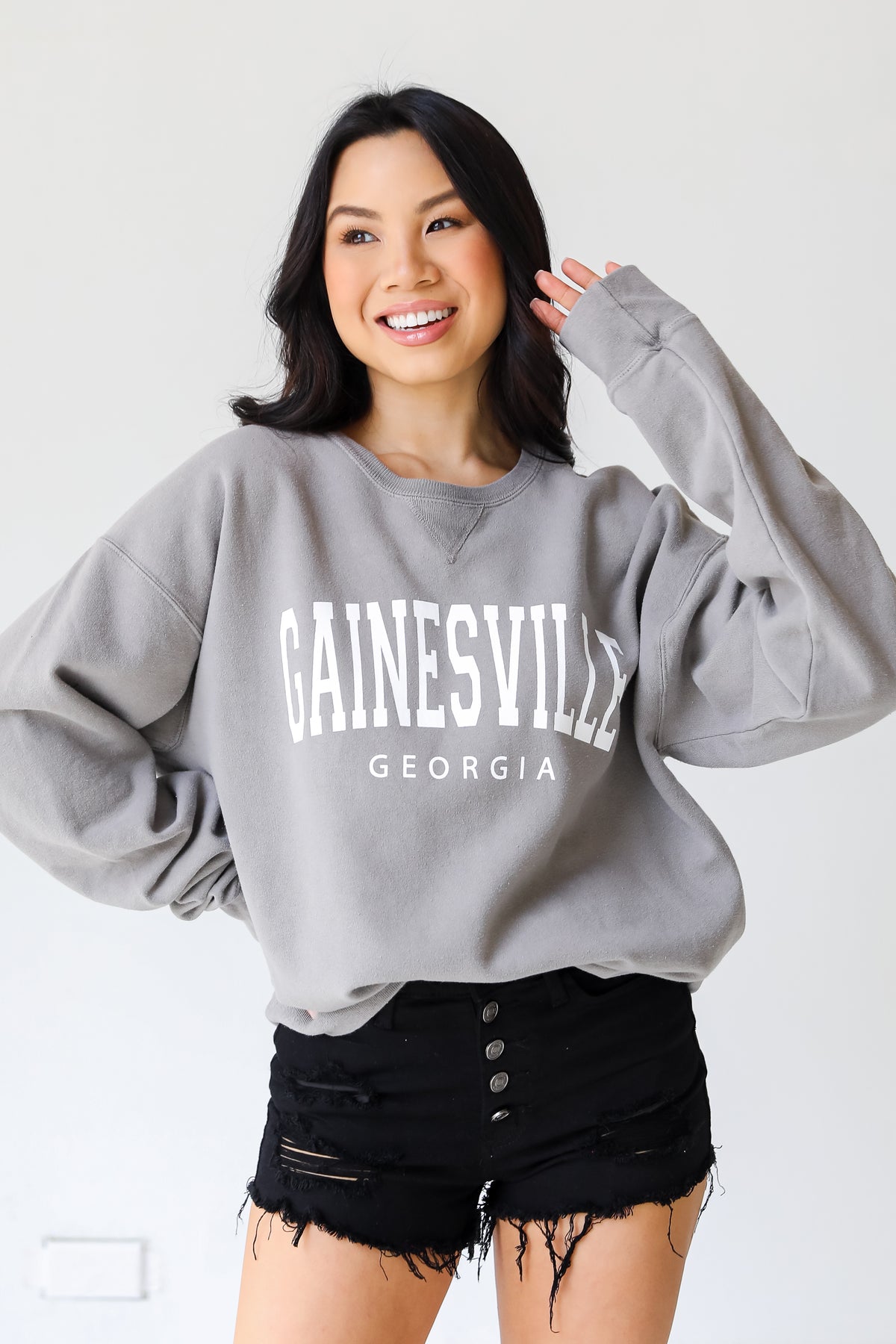 Grey Wednesbury Georgia Pullover front view