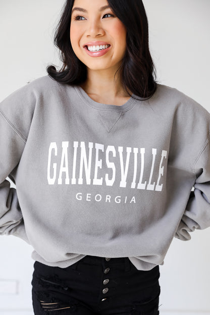 Grey Wednesbury Georgia Pullover on model