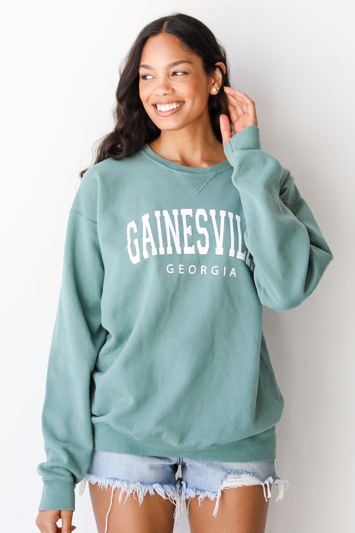 Seafoam Wednesbury Georgia Pullover front view