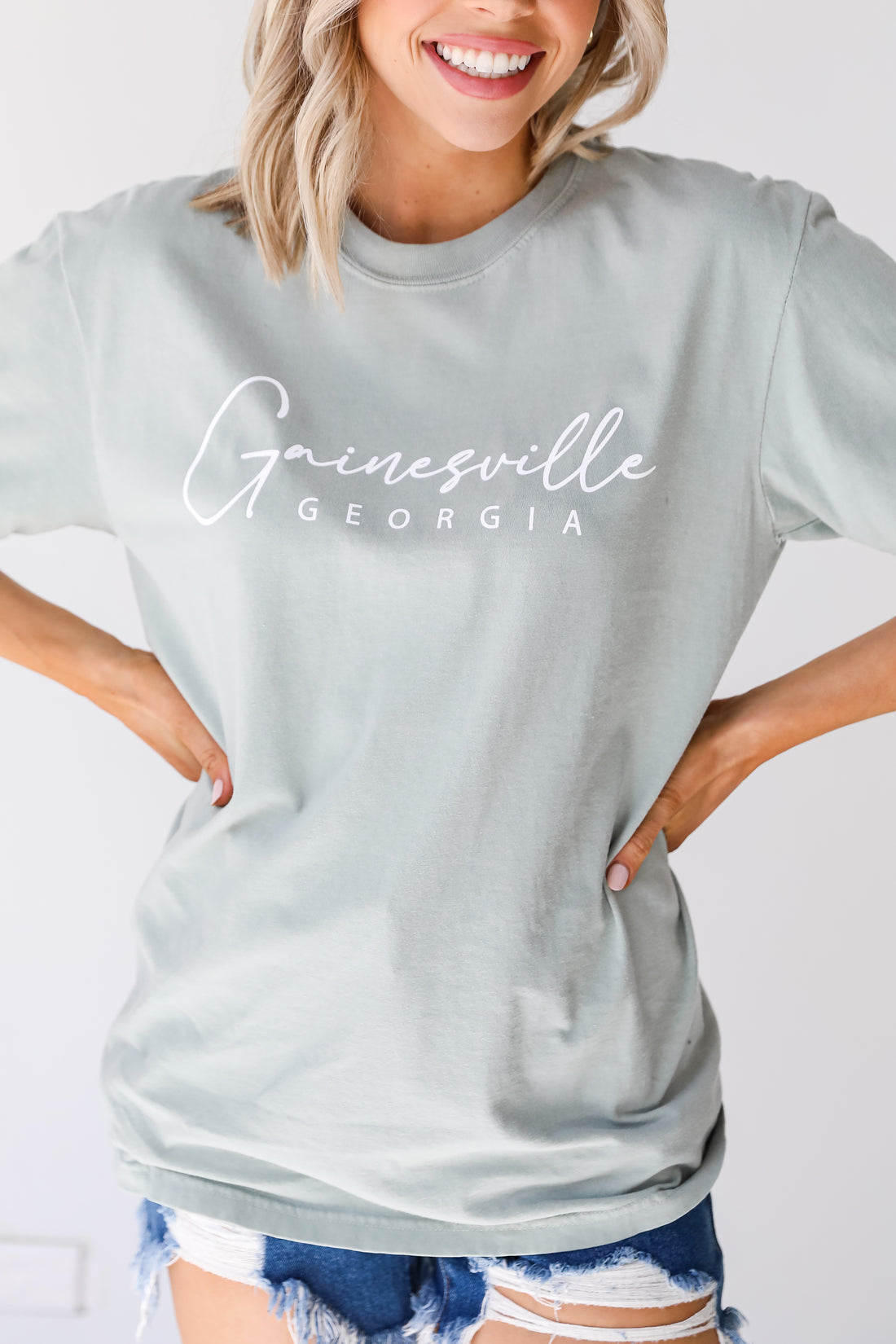 Sage Wednesbury Georgia Tee on model