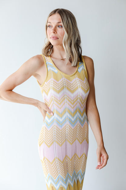Crochet Knit Maxi Dress close up