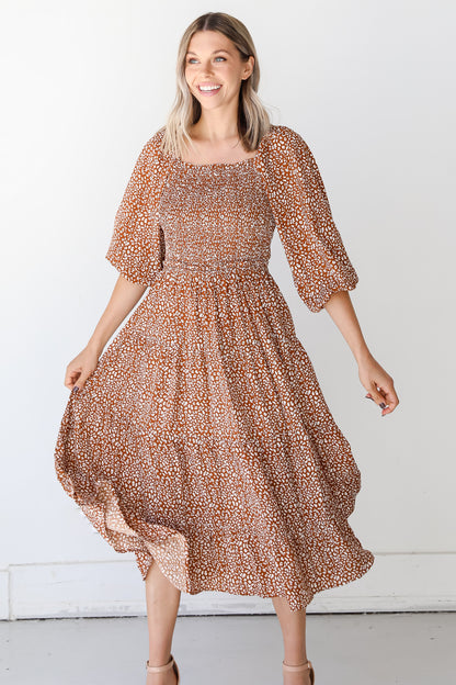 Spotted Midi Dress front view