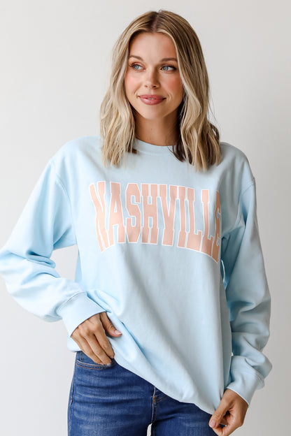 Light Blue Nashville Pullover front view