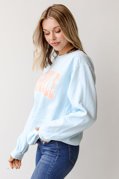 Light Blue Nashville Pullover side view