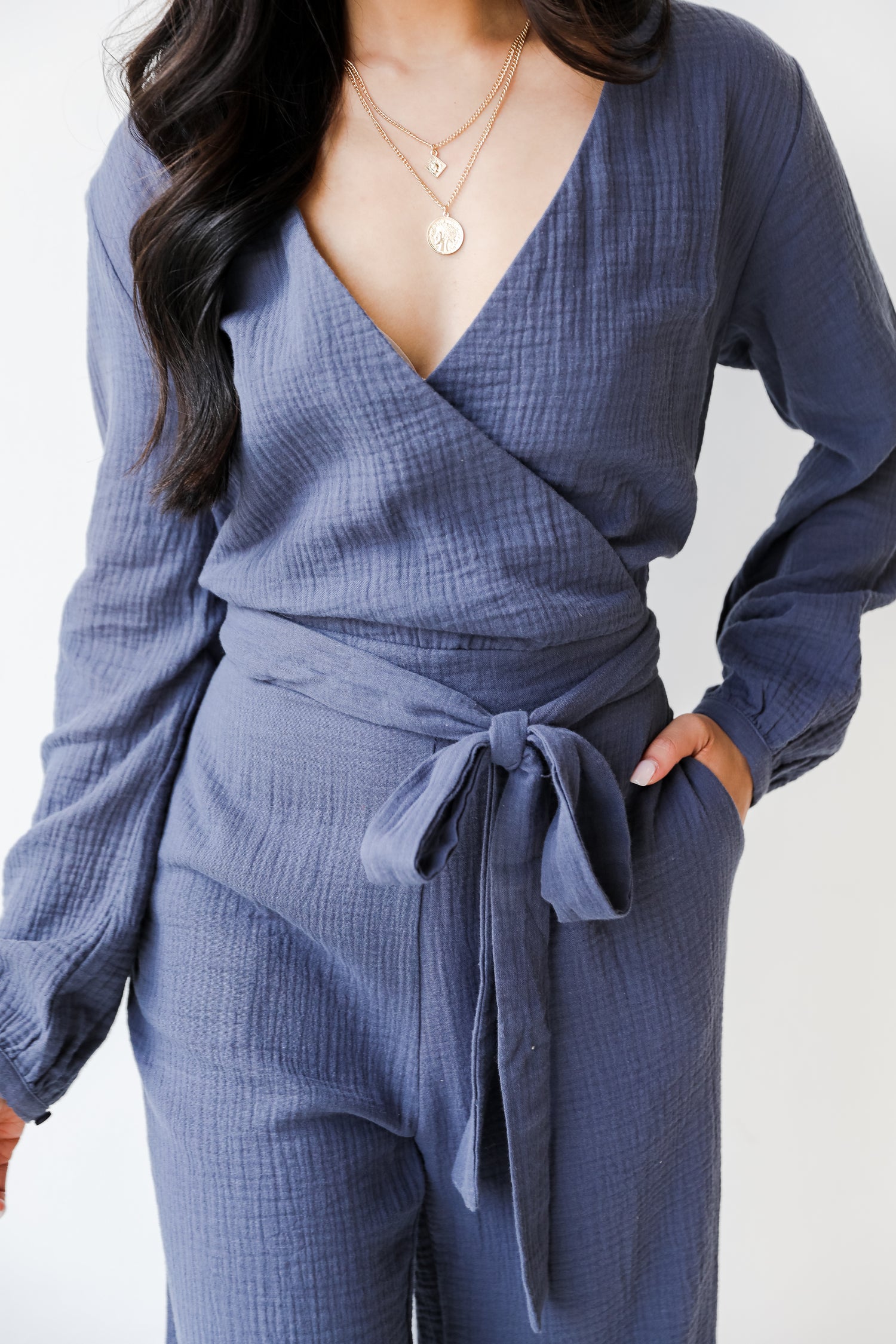 Linen Jumpsuit close up