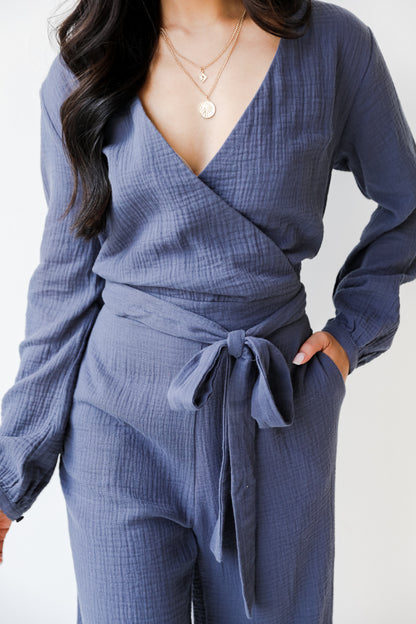 Linen Jumpsuit close up