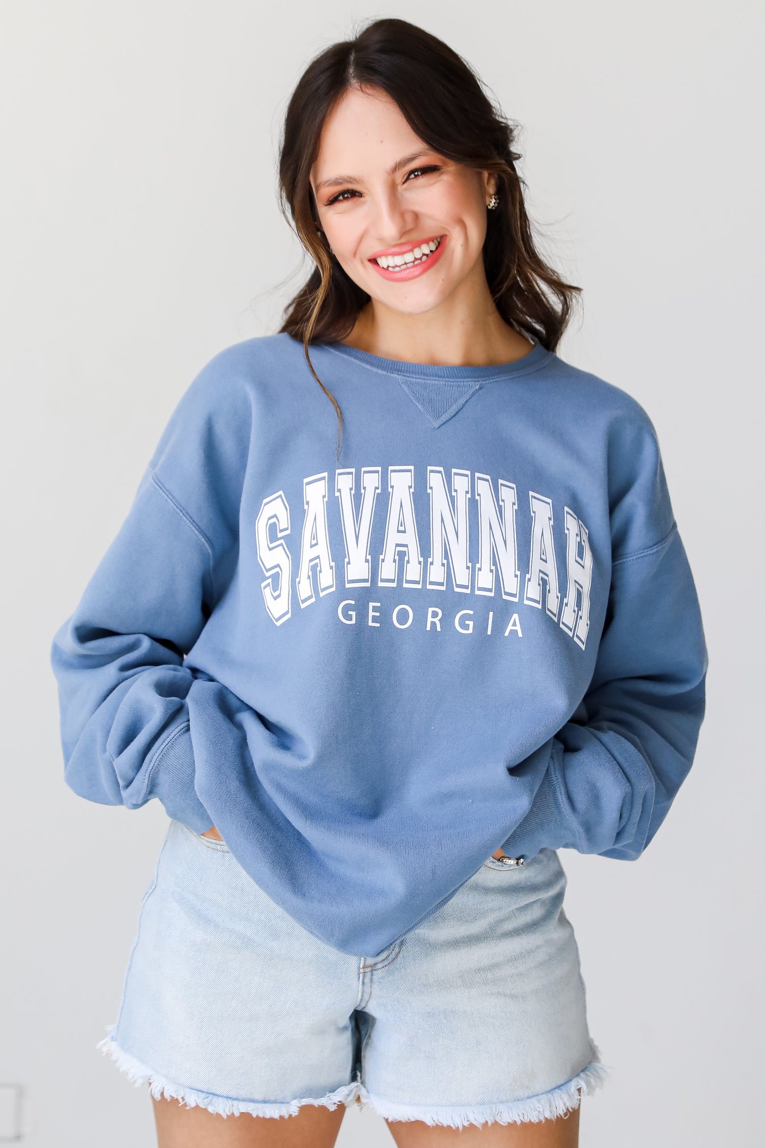 Blue Savannah Georgia Pullover front view