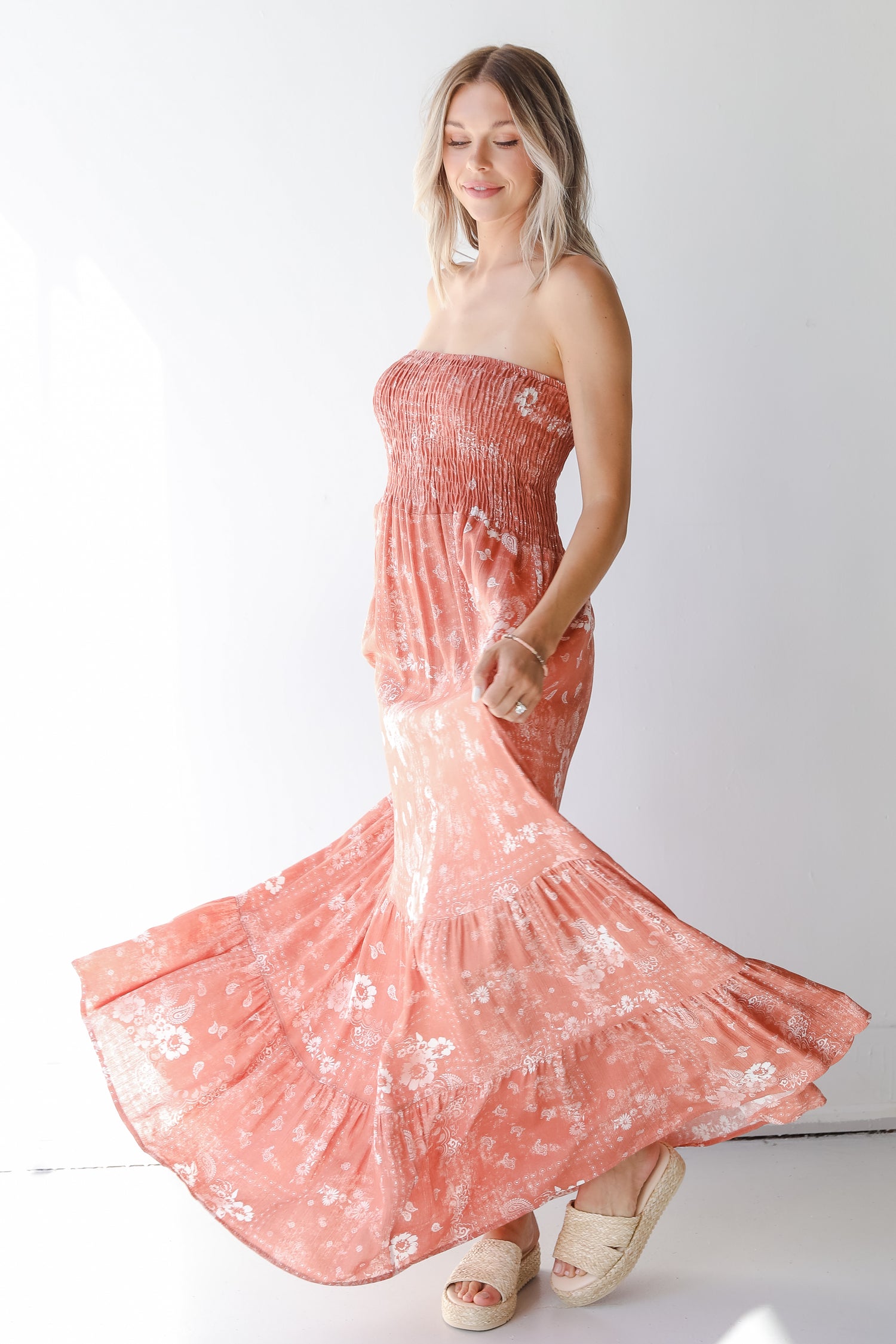 Strapless Maxi Dress on model
