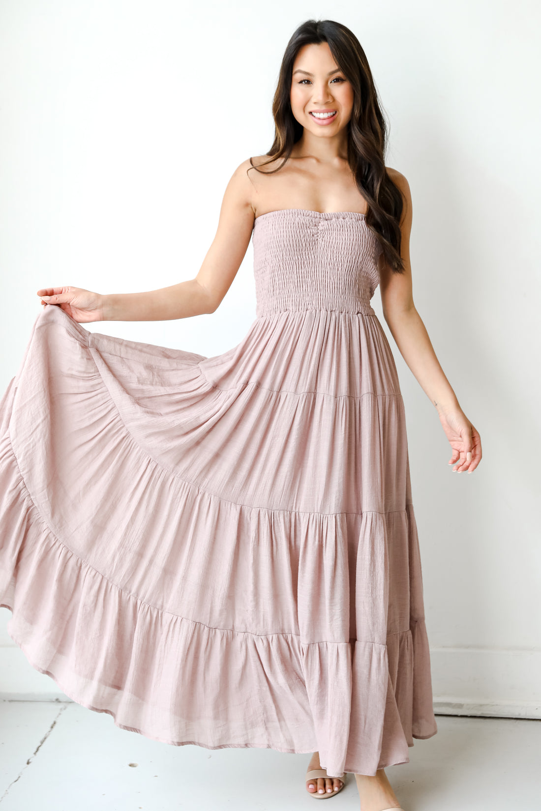 Strapless Maxi Dress in mauve