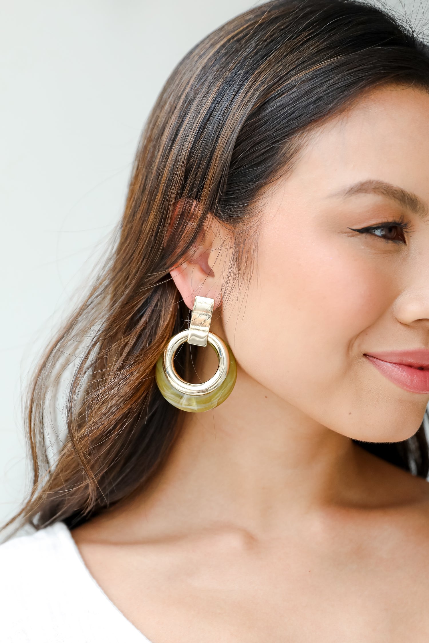 Acrylic Statement Earrings in green