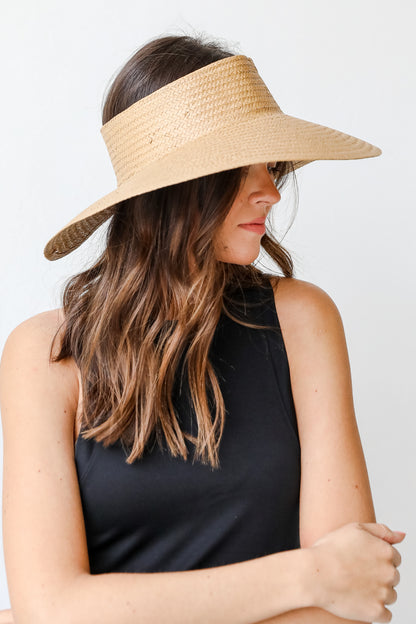 Straw Visor on model