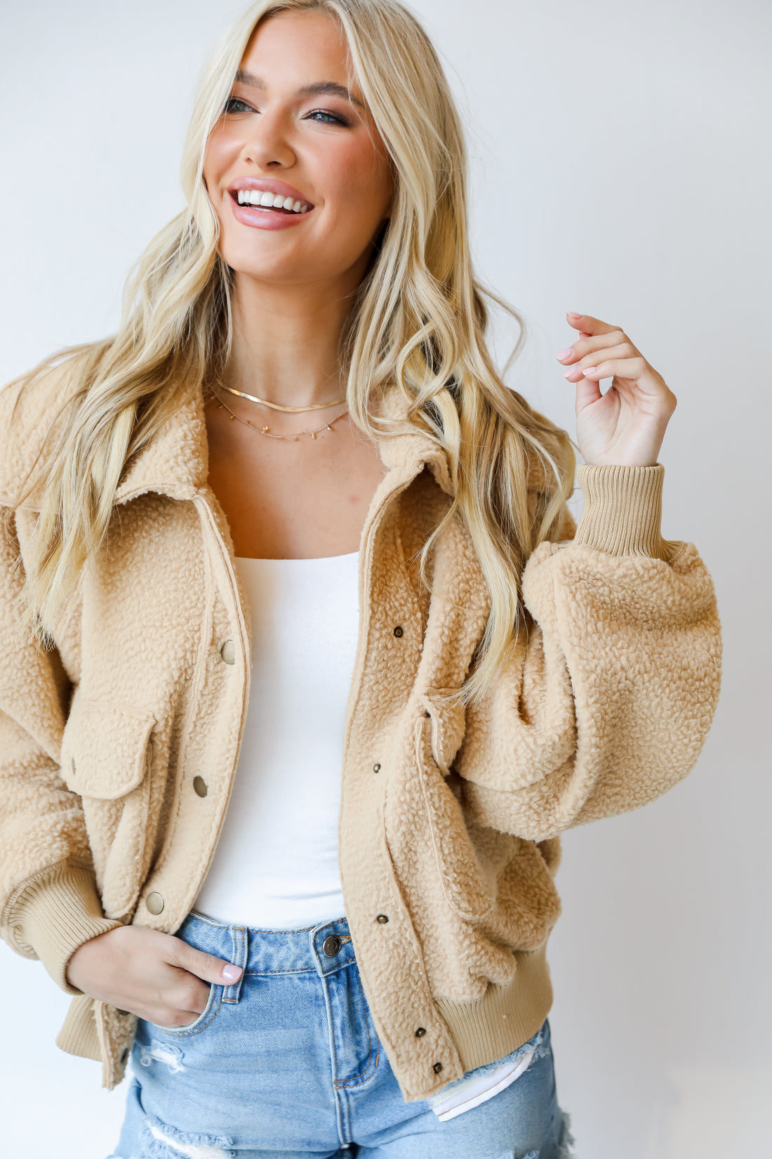 Sherpa Jacket on model