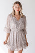 tan floral mini dress